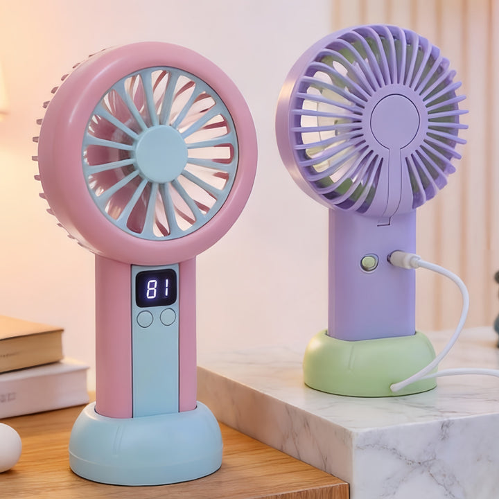 Ladies portable mini fan with LED display Stornfield