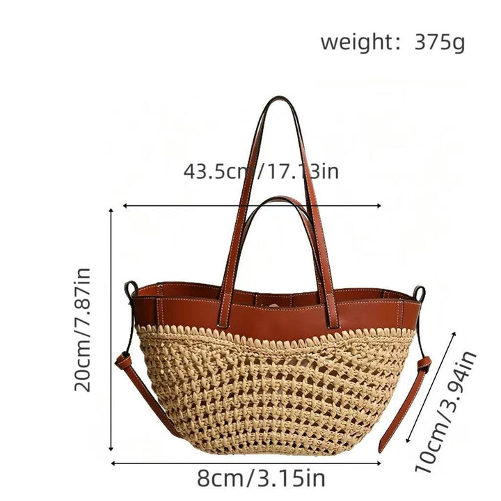 Braided shopping bag with high-quality leather trim Stornfield