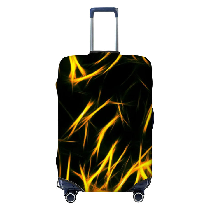 Unisex nan elastic luggage cover with geometric design, stretchable polyester-spandex fabric, zipper opening and non-slip inner securement for trolley Stornfield