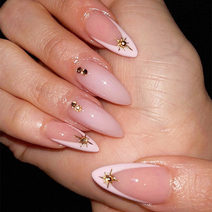 Acrylic nail set with elegant 3D flower accents Stornfield