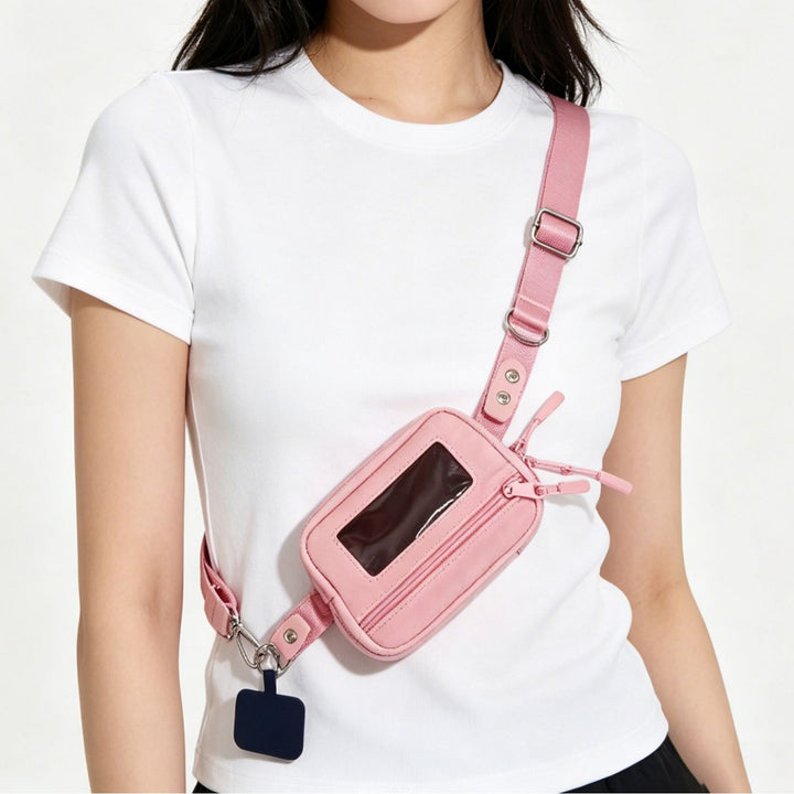 Compact shoulder bag with transparent card pocket Stornfield