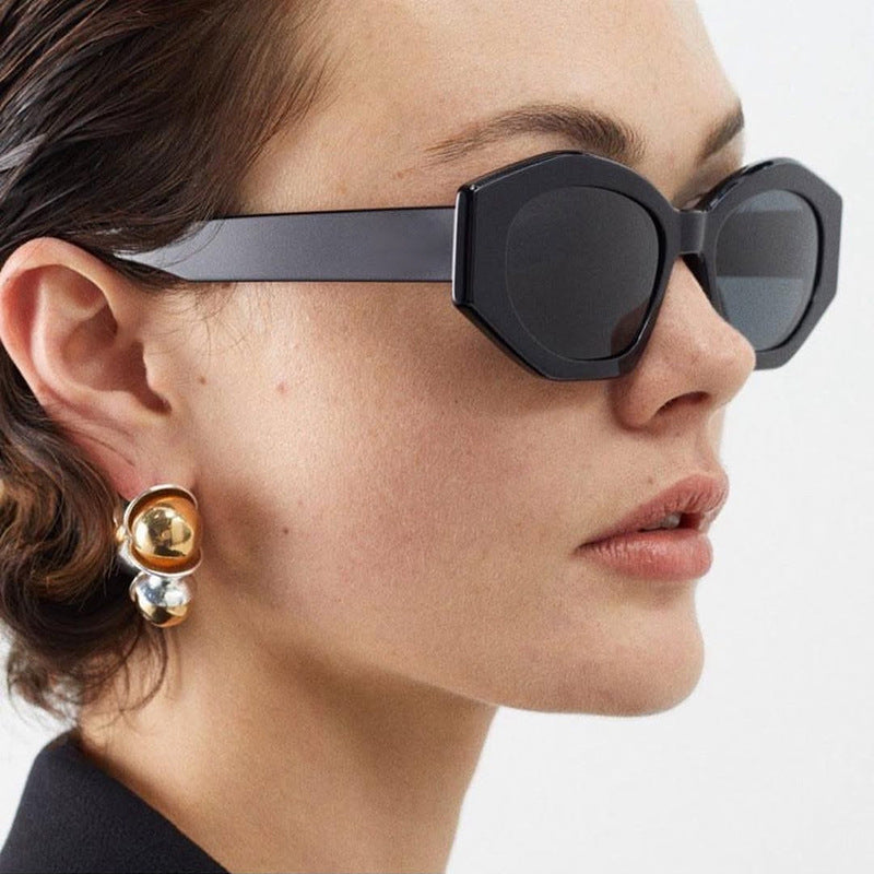 Women's geometric sunglasses with trendy, transparent frame Stornfield