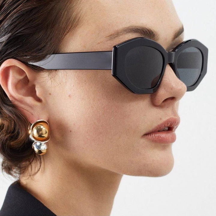 Women's geometric sunglasses with trendy, transparent frame Stornfield