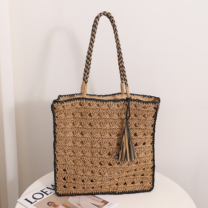 Handmade Macrame Tote Bag with Elegant Tassel Stornfield