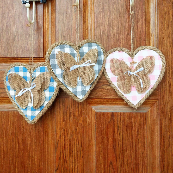 Heart-Shaped Decorative Wall Decor with Butterfly Motif