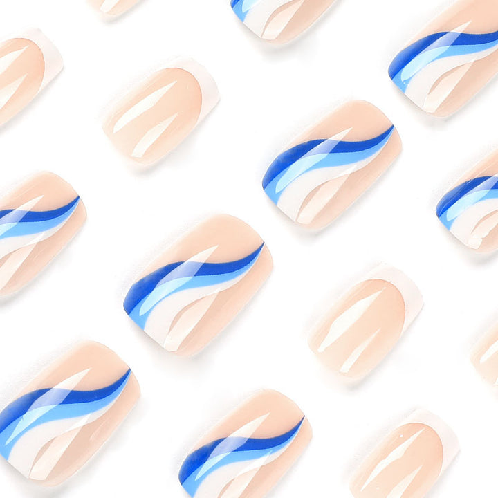 Artful and elegant nail extensions with wave design Stornfield