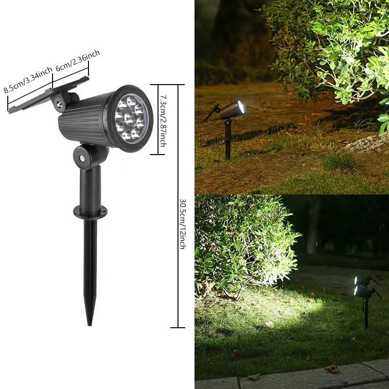 Adjustable Solar LED Garden Spotlight Stake With Swivel Head Integrated Solar Panel And Weatherproof Housing Stornfield