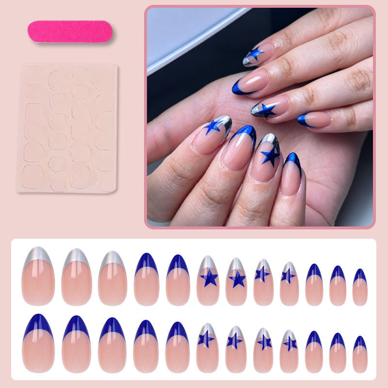 Artificial nail set with fashionable star and glitter effects Stornfield