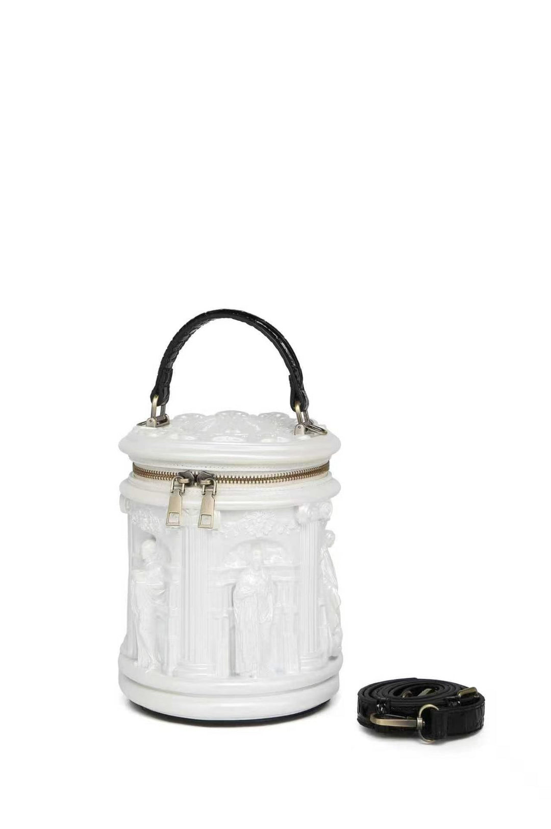 Sculptural Handle Bucket Bag
