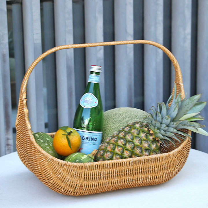 Handcrafted Curved Woven Storage Basket Stornfield