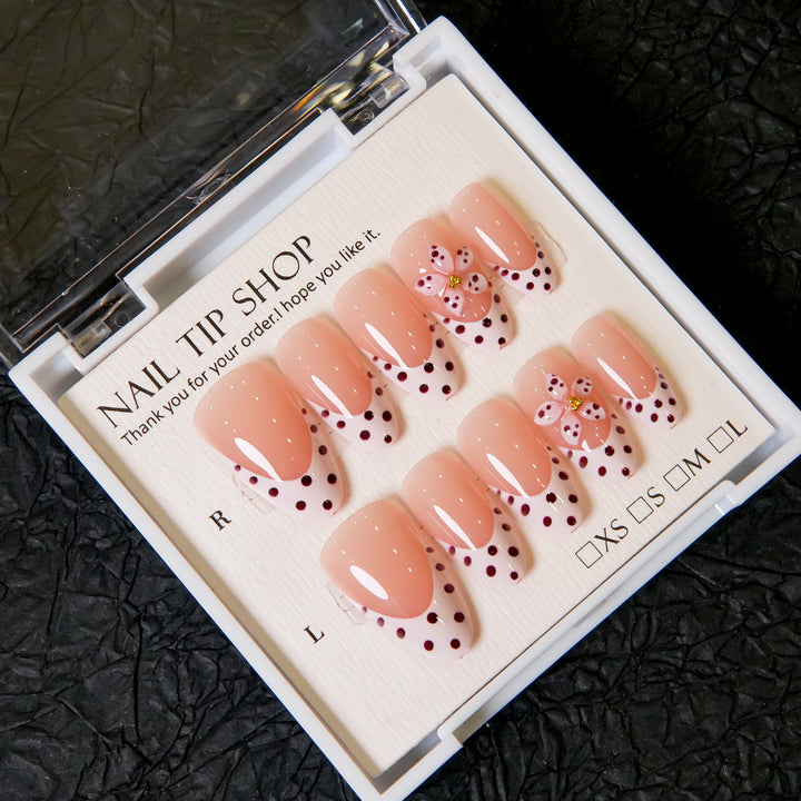 Floral Accent Press-On Nail Tips