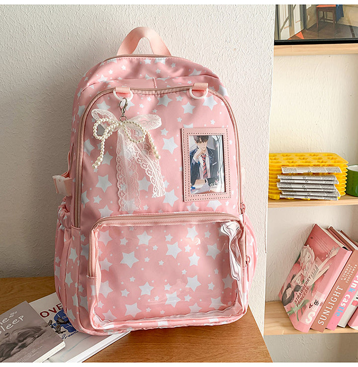 Backpack with Playful Star Design and Viewing Window Stornfield