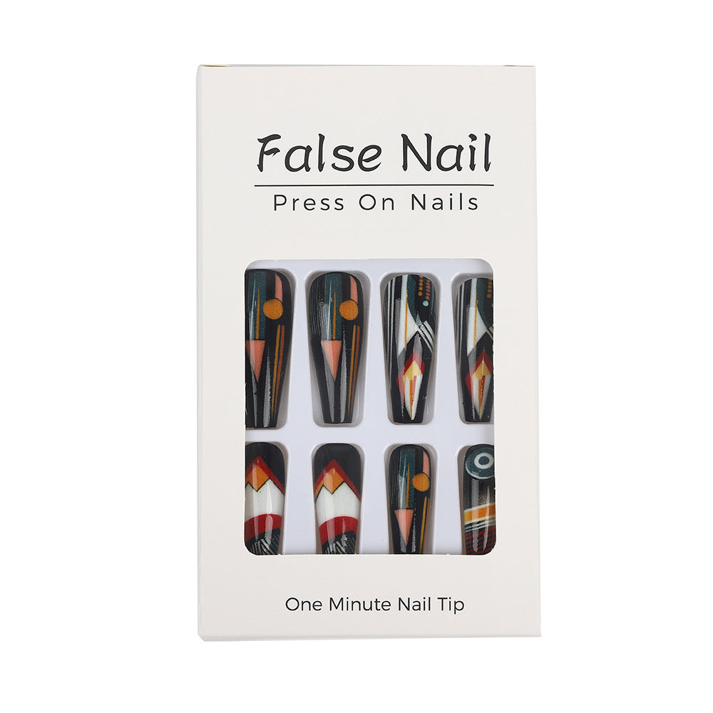Artificial nails with creative tribal design Stornfield