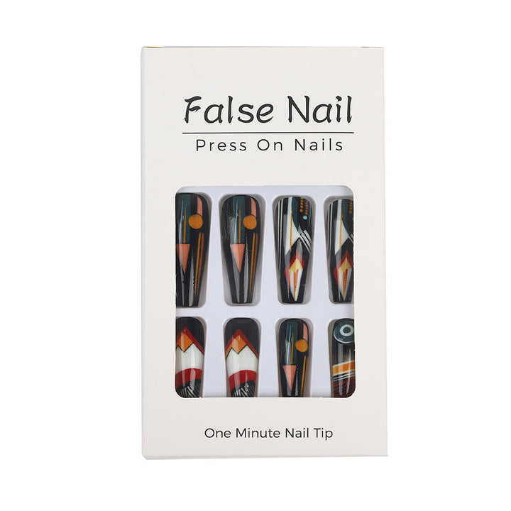 Artificial nails with creative tribal design Stornfield