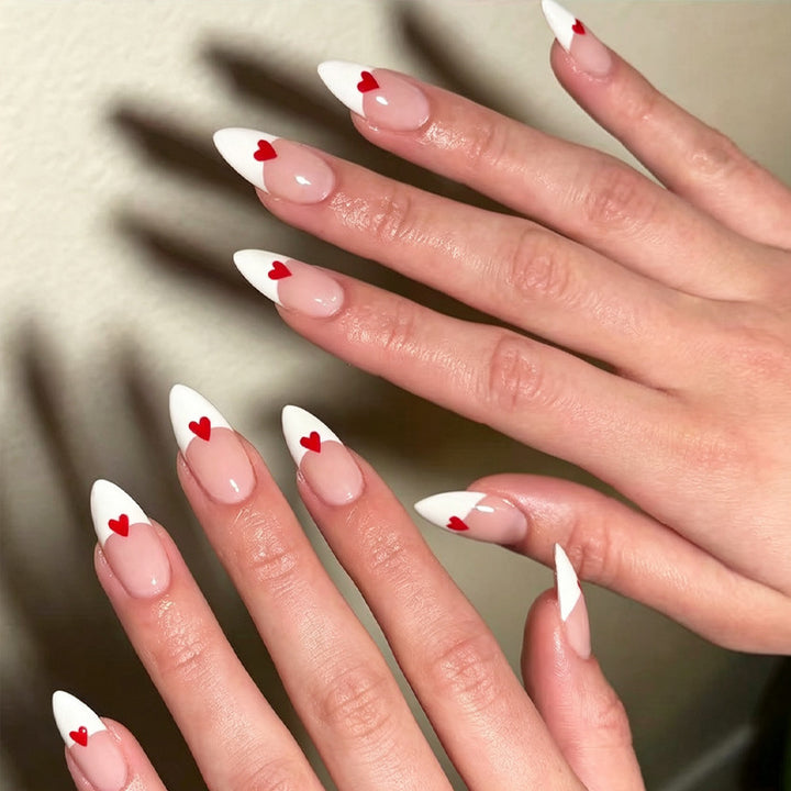 Heart-Pattered Press-On Nail Art Stornfield
