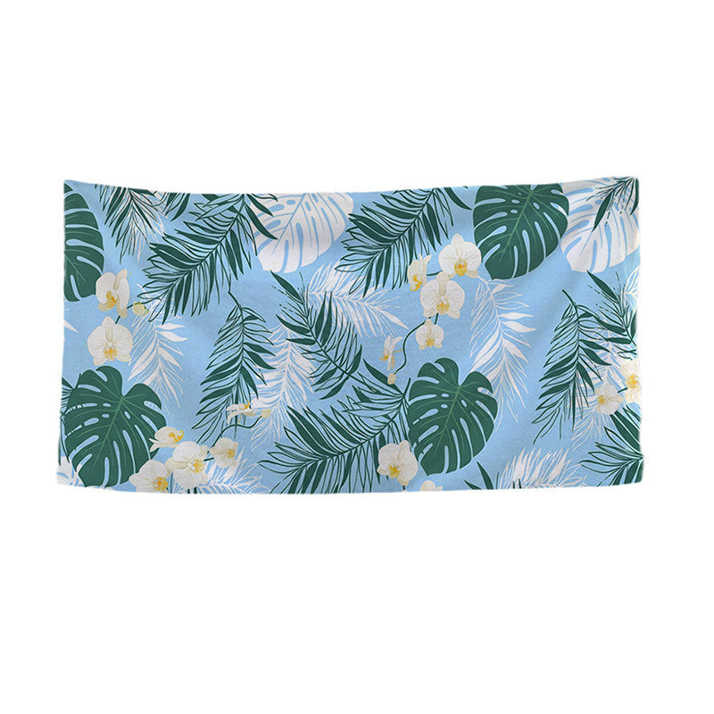 Large Microfiber Quick-Dry Tropical Print Beach Towel