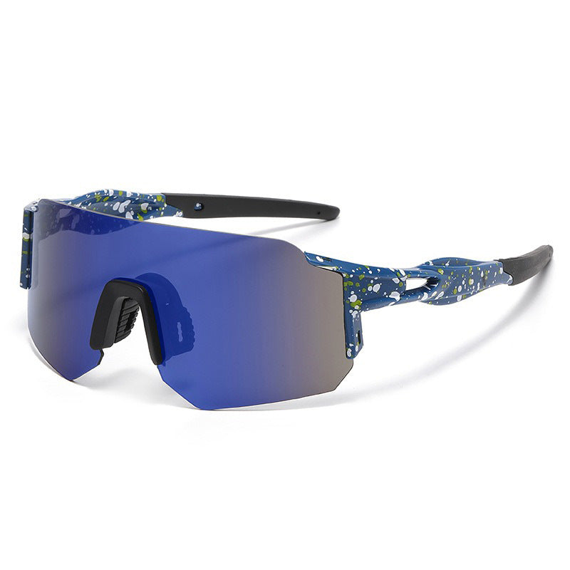 Unisex nan Wraparound sports sunglasses with mirrored one-piece visor and flexible plastic temple Stornfield