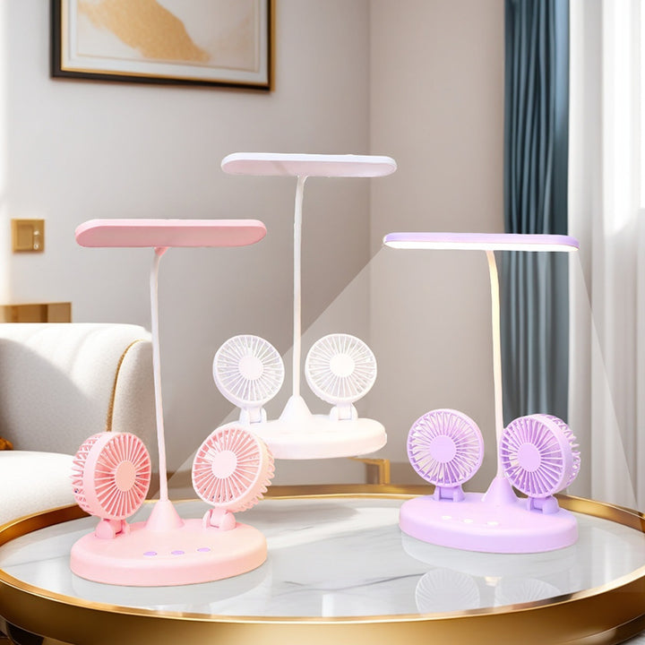 Women Multifunctional Table Fan with Integrated LED Lighting Stornfield