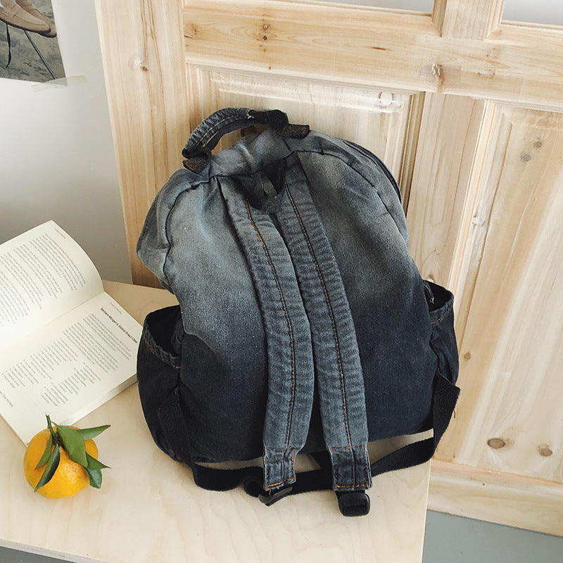 Creative Graphic Print Denim School Backpack Stornfield