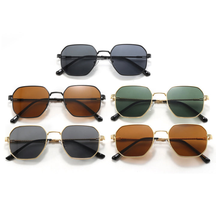 Ladies extravagant geometric sunglasses with striking metal frame Stornfield