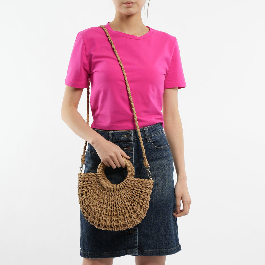 Beef Bast Handbag with Structured Design Stornfield
