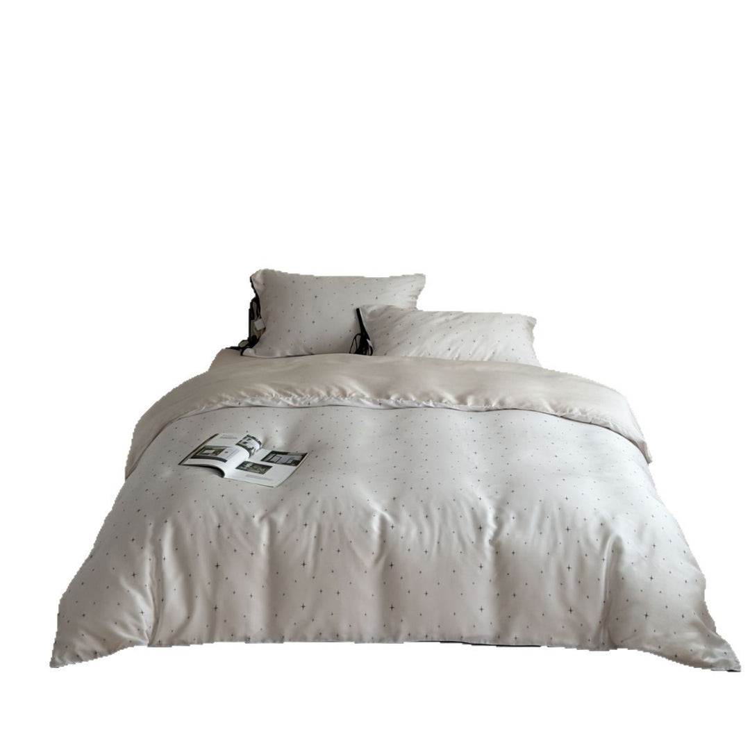 Cooling Satin-Feel Microfiber Duvet Cover Set with Hidden Closure and Corner Ties