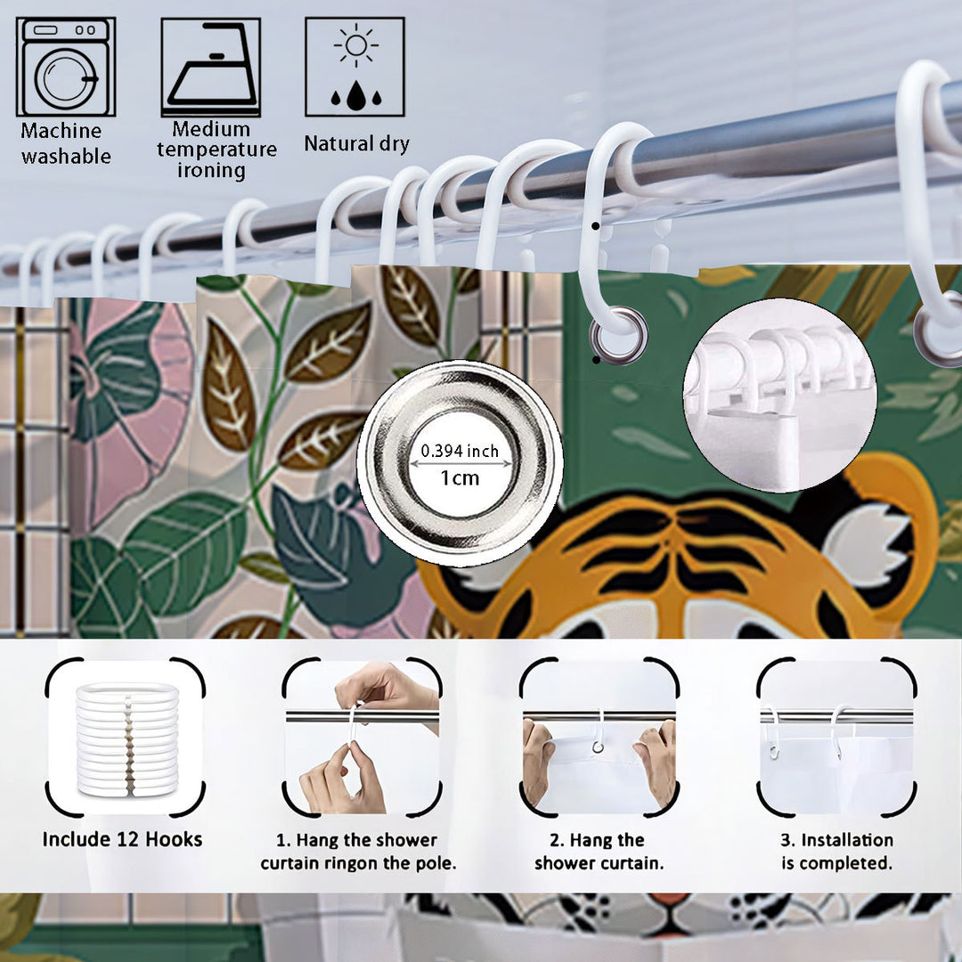 Artistic High-Definition Leopard and Rose-Themed Bathroom Décor Set Stornfield