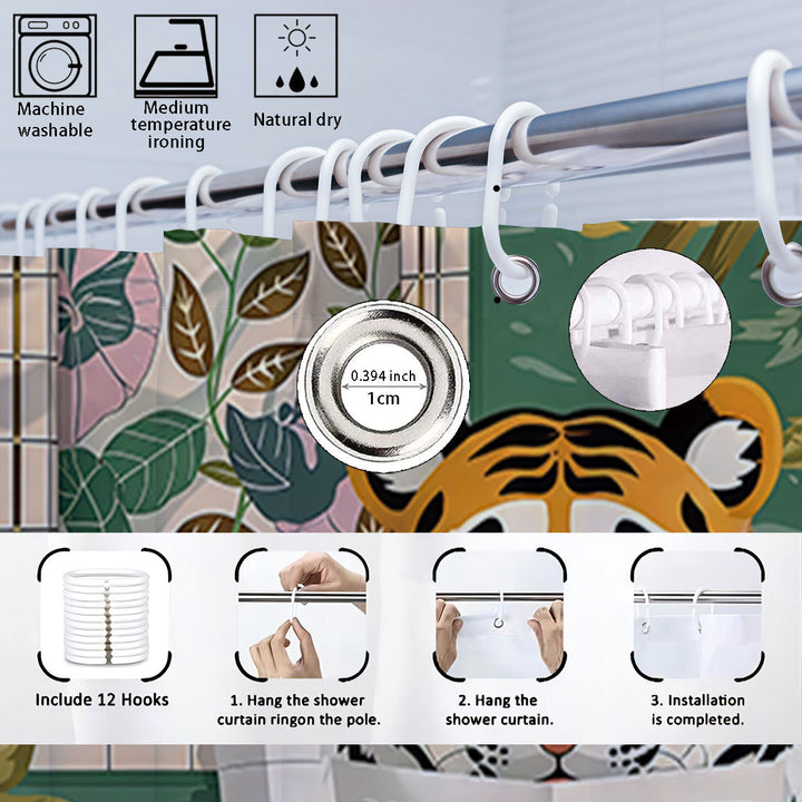 Artistic High-Definition Leopard and Rose-Themed Bathroom Décor Set Stornfield