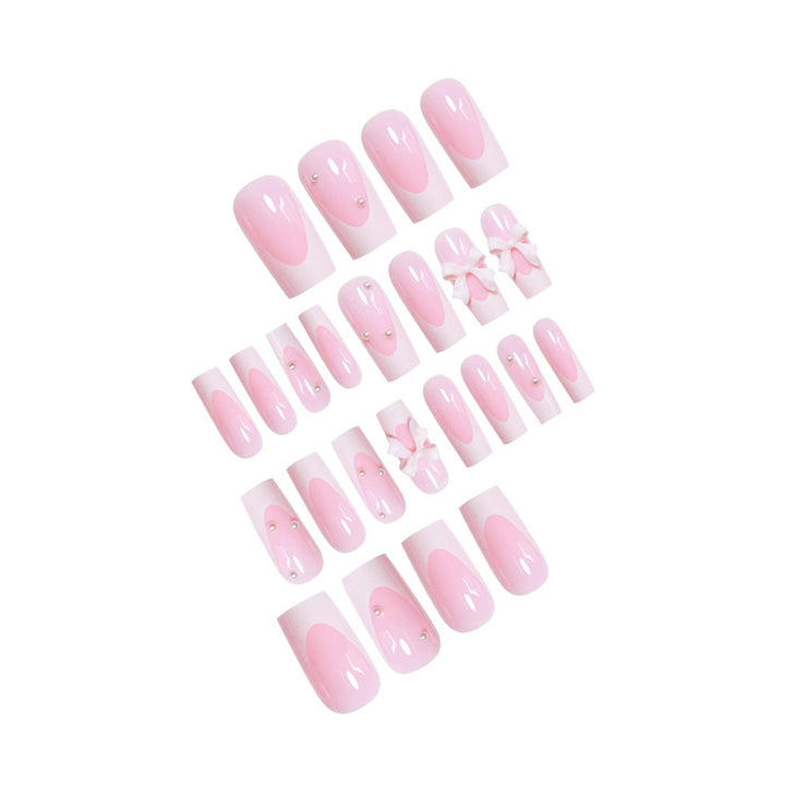 Decorative Press-On Nails with Bow Accents Stornfield