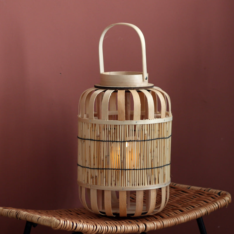Handcrafted lantern made of bamboo and metal Stornfield