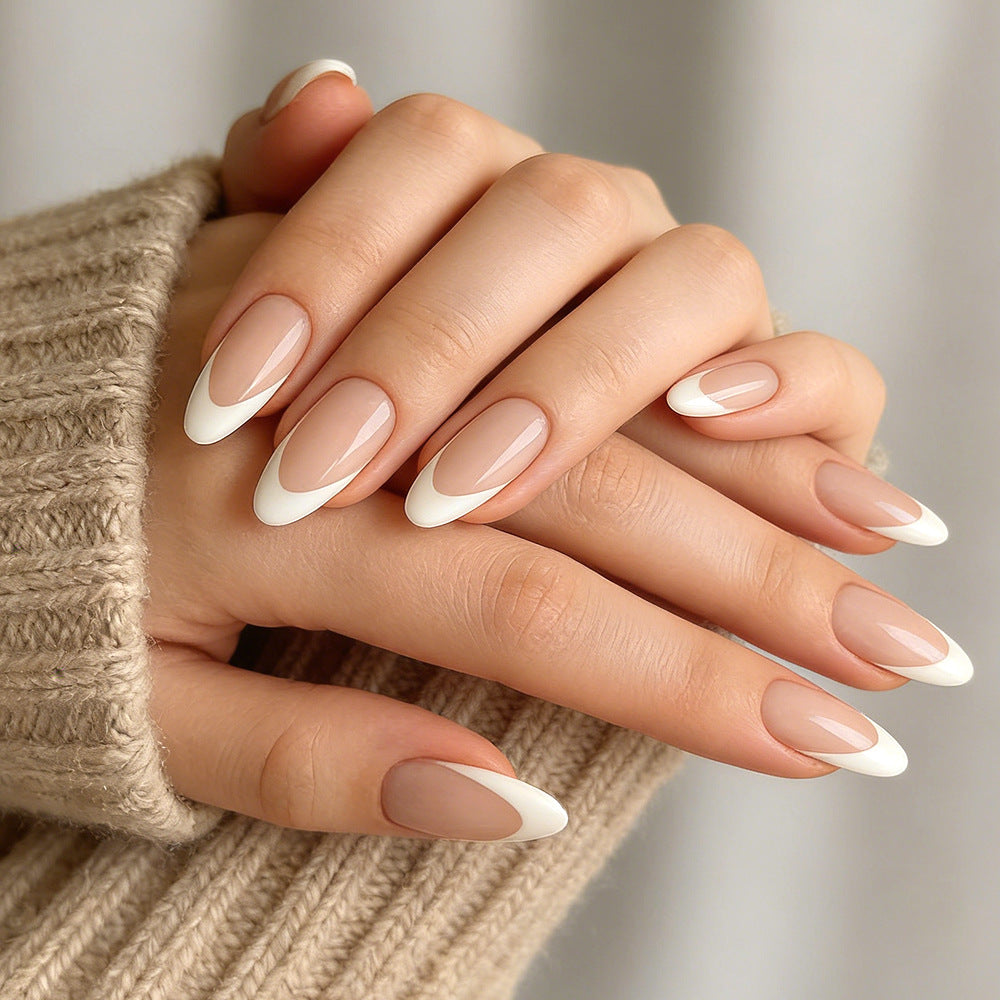 Elegant French Tip Stiletto Press-On Nails Stornfield