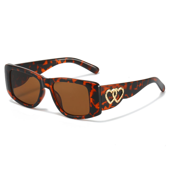 Heart-Embellished Square Frame Sunglasses Stornfield