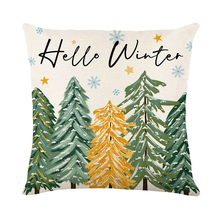 Decorative Snowflake Jacquard Throw Pillow Cover with Metallic Accents