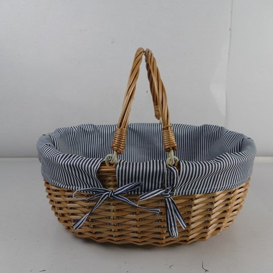 Women braided basket with striped inner lining Stornfield