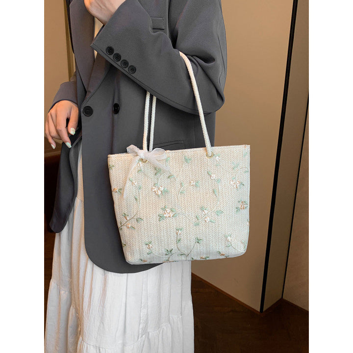 WoEmbroidered Straw Tote Bag Stornfield