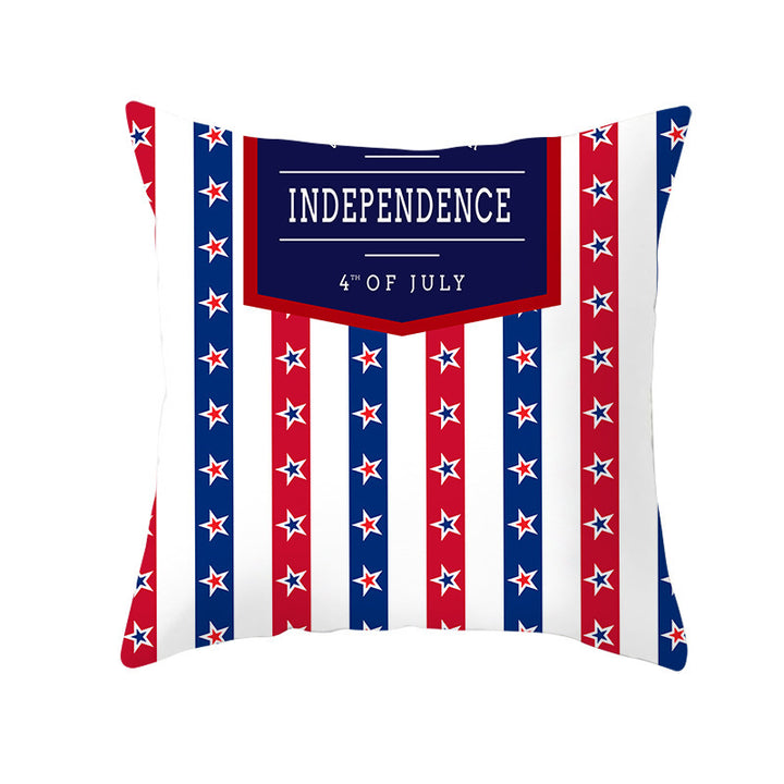 Patriotic Independence Day Cotton Canvas Throw Pillow Cover