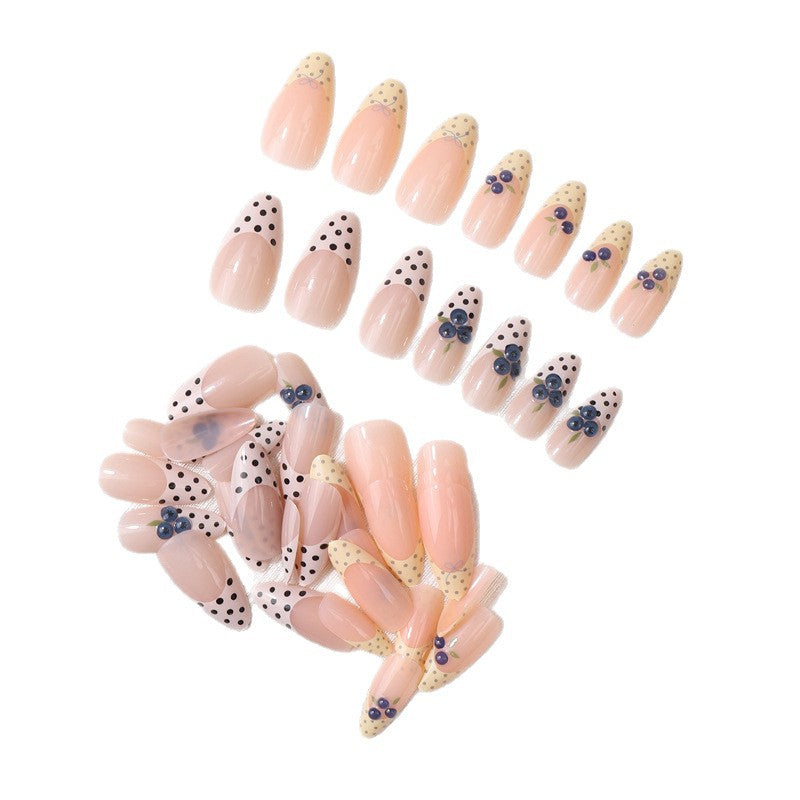 French Tip Floral Press-On Nail Set Stornfield