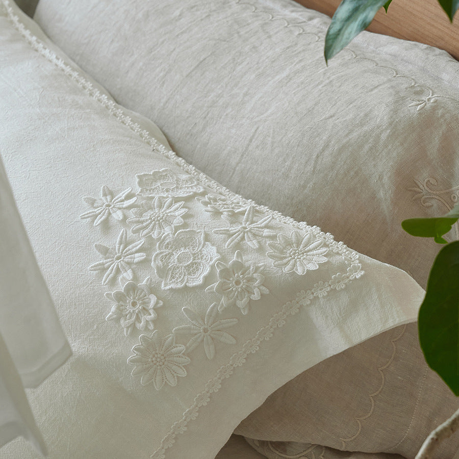 Linen Four-Poster Canopy Bedding Set