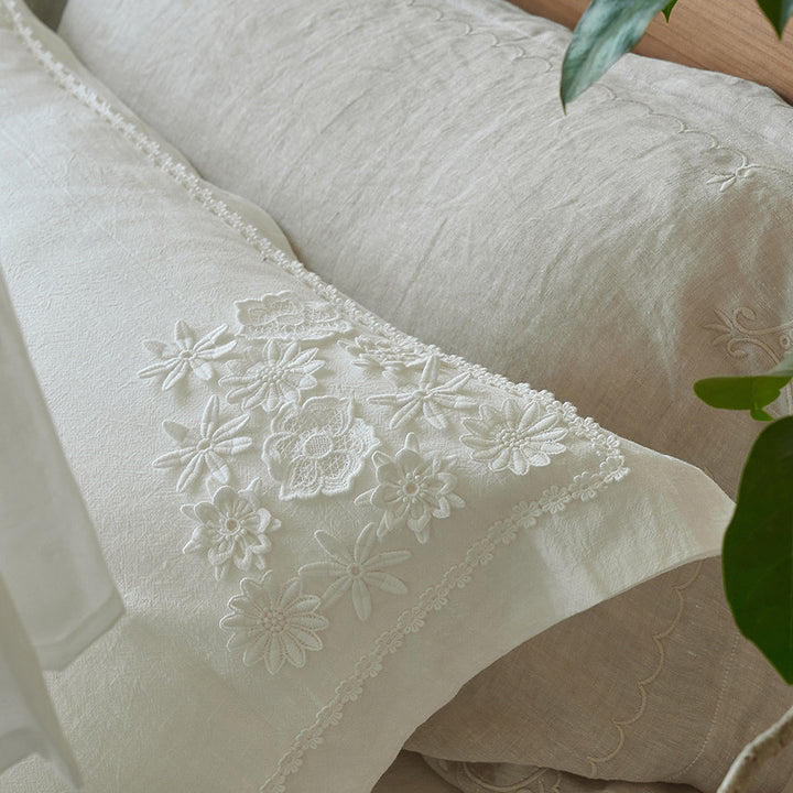 Linen Four-Poster Canopy Bedding Set