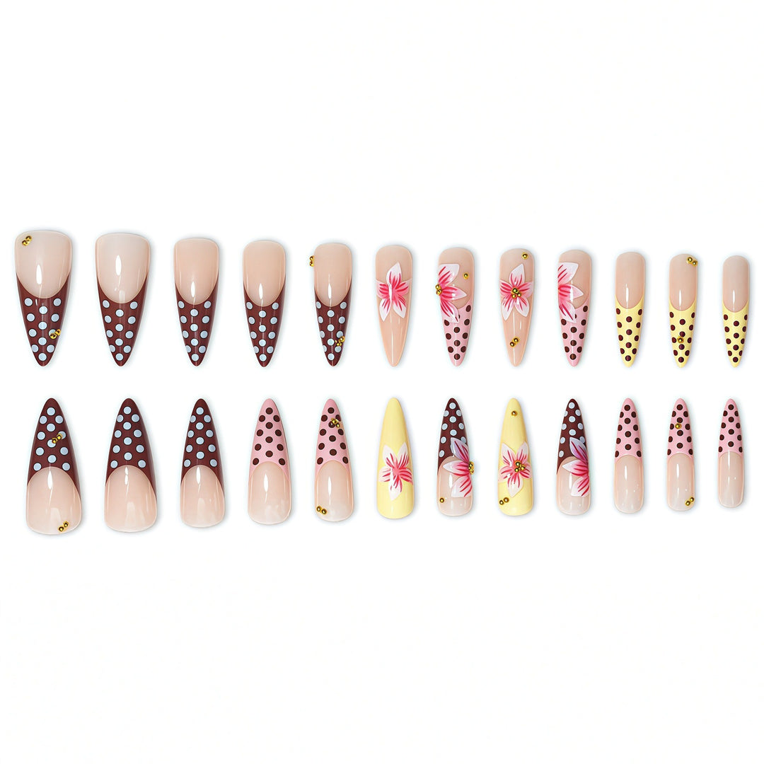 Elegant Floral Stiletto Nail Enhancements Stornfield