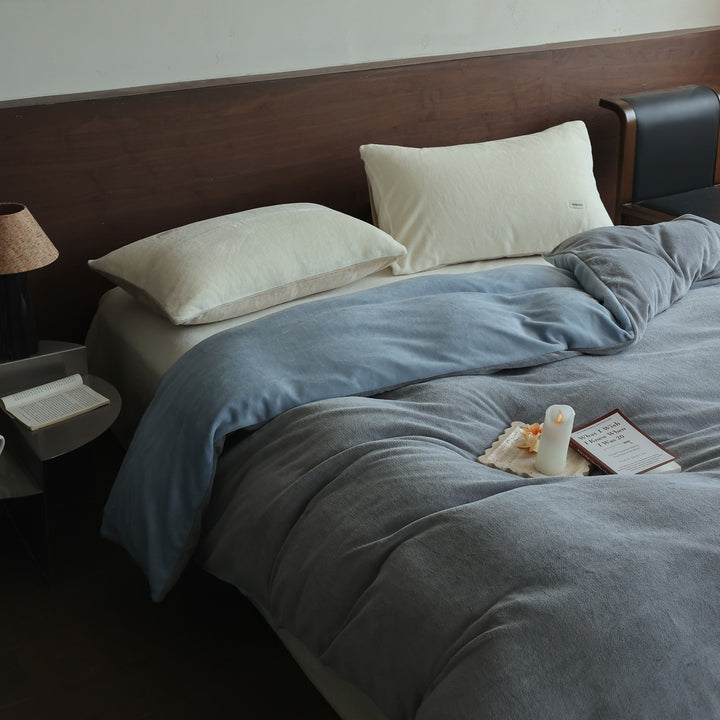 Similar microfiber duvet cover set with ultra-soft velour finish and pillowcases