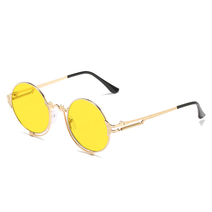 Women's stylish round metal sunglasses with artistic designs Stornfield