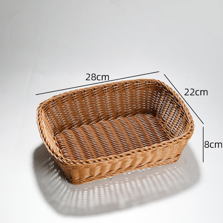 Handcrafted Round Wicker Serving Bowl Stornfield