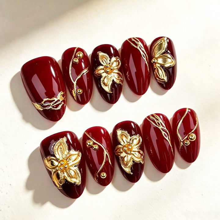 Luxury Floral Design Press-On Nail Kit