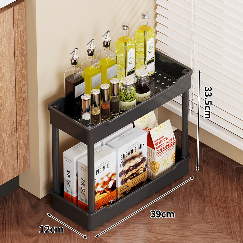 5-Tier Rolling Kitchen Storage Cart with Deep Plastic Baskets and Locking Casters