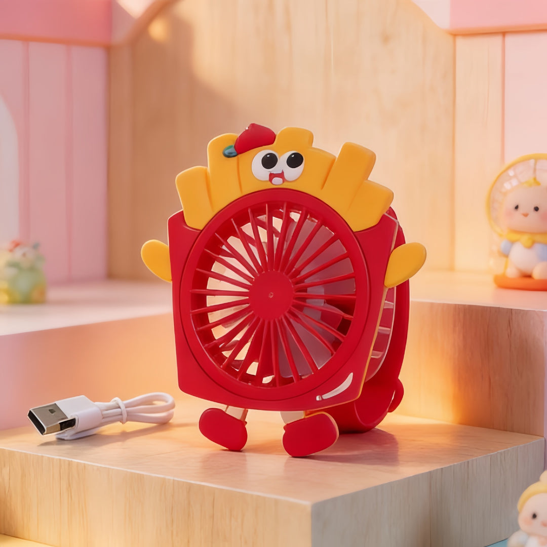 Ladies Portable Hand Fan with Childlike Design Stornfield