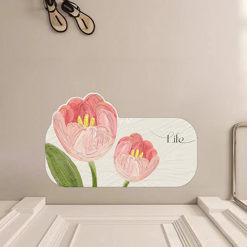 Floral-Themed Kitchen Runner Mat Stornfield