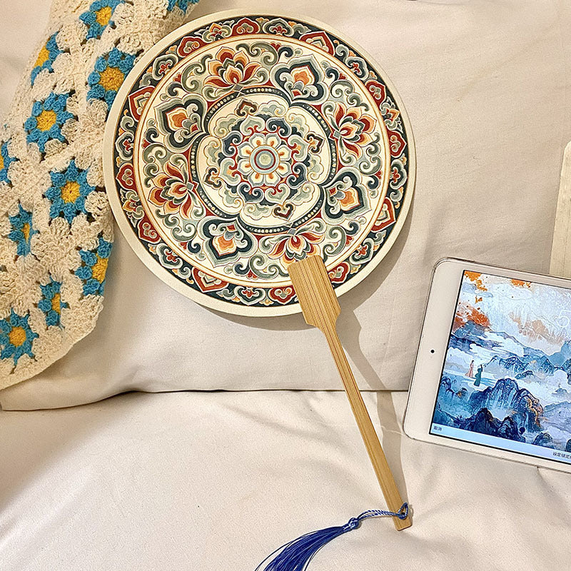 Handmade fan with artistic motif Stornfield