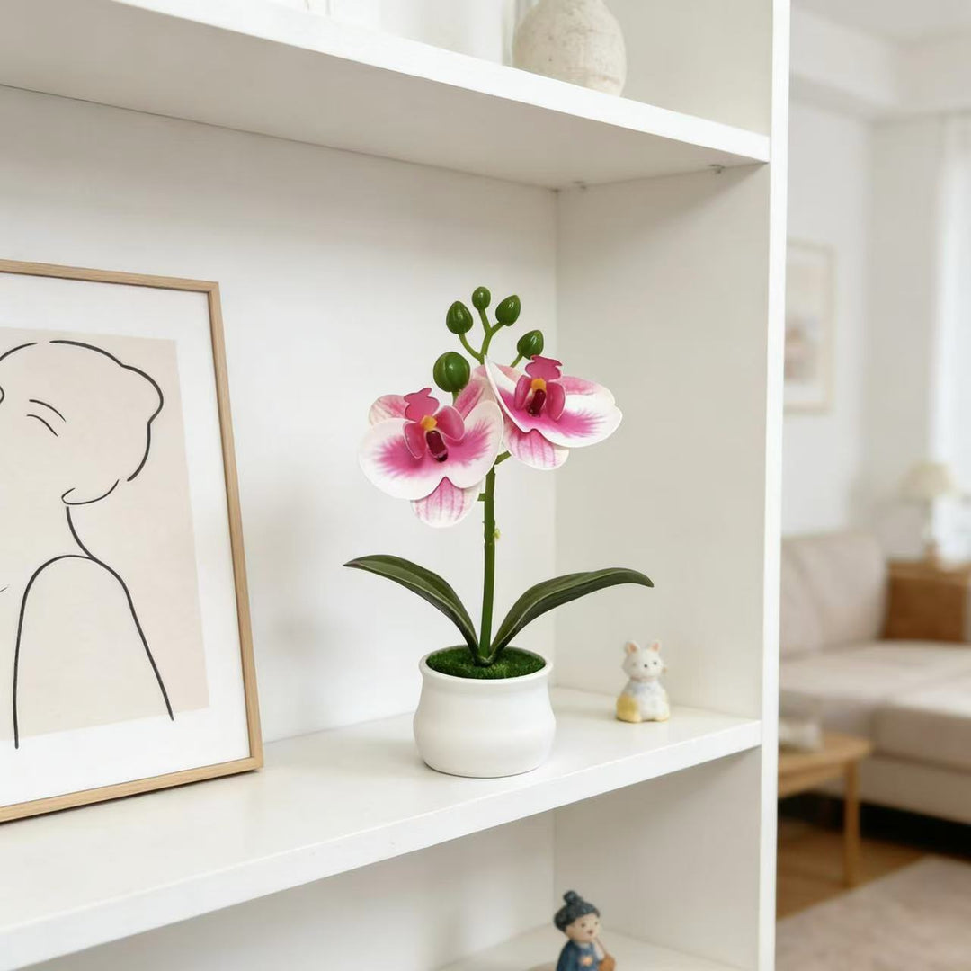 Realistic Artificial Orchid Floral Arrangement for Home Decor
