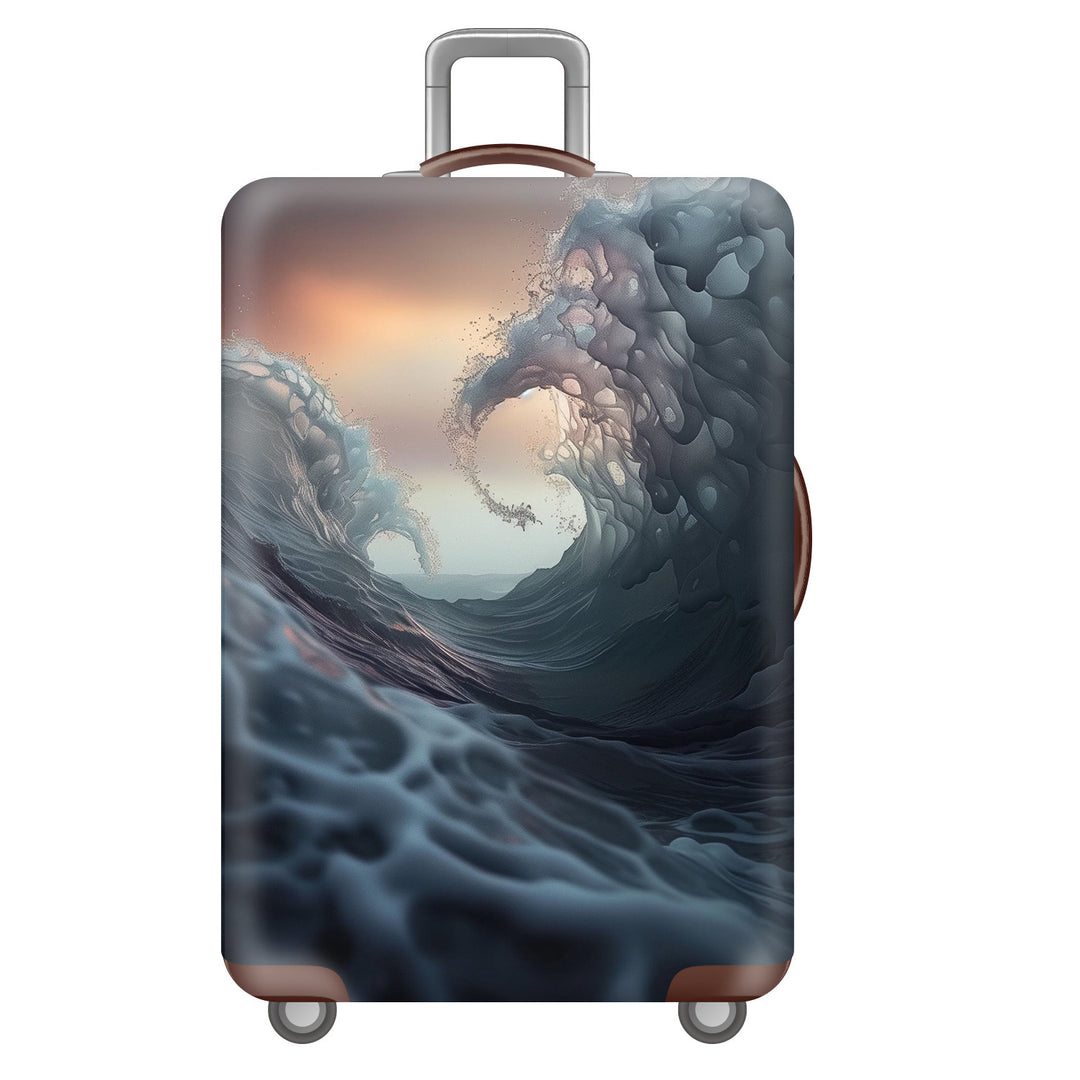 Unisex nan robust hard-shell suitcase with artistic face portrait print and 360° wheels Stornfield
